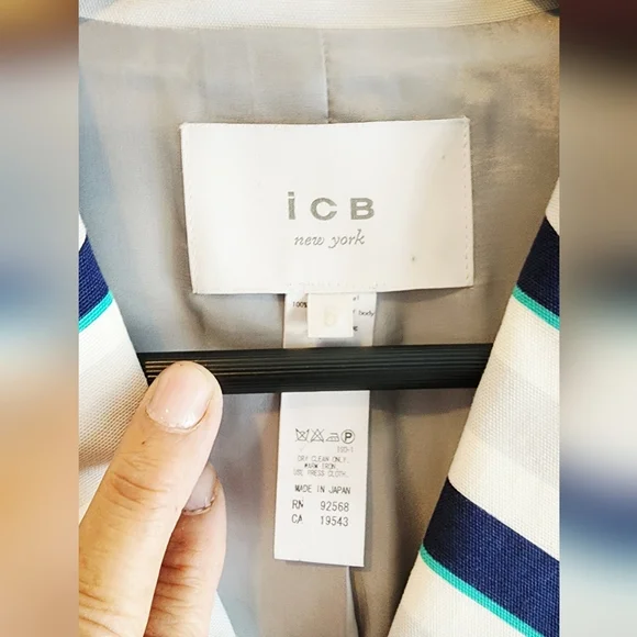 ICB NEW YORK STRIPES DOUBLE BREASTED BLAZER WOMEN'S SIZE 6 - Picture 12 of 14